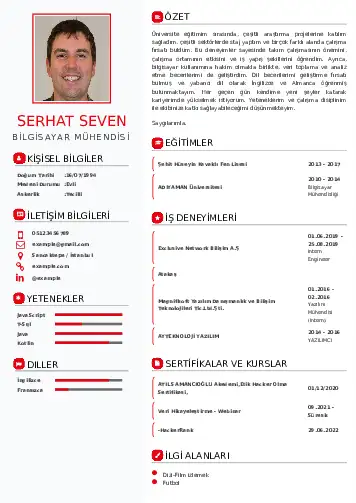 Bilgisayar Mühendisi CV Örnekleri cv indir
